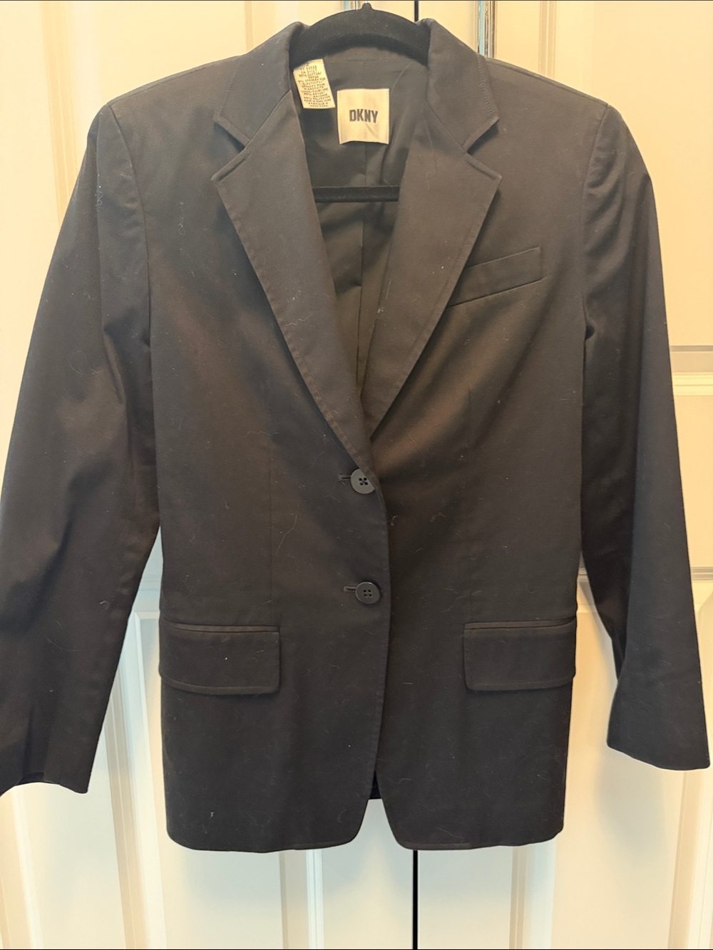 DKNY Black womens Two-Button Sport Coat Blazer
